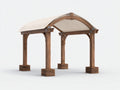 Pavillon Holz 400x300x250 cm Braun Beige - Modernes Design mit Überdachung