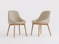 Esszimmerstühle Kunstleder 50x55x85 cm Beige Eiche gepolstert Modernes Design