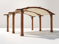 Pavillon 500x400x280 cm - Holz Gartenpavillon mit Stoffdach in Beige - elegante Konstruktion für Terrasse und Garten