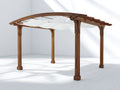 Pavillon Holz 500x300x250 cm Braun Weiß - Modernes Design mit Stoffdach