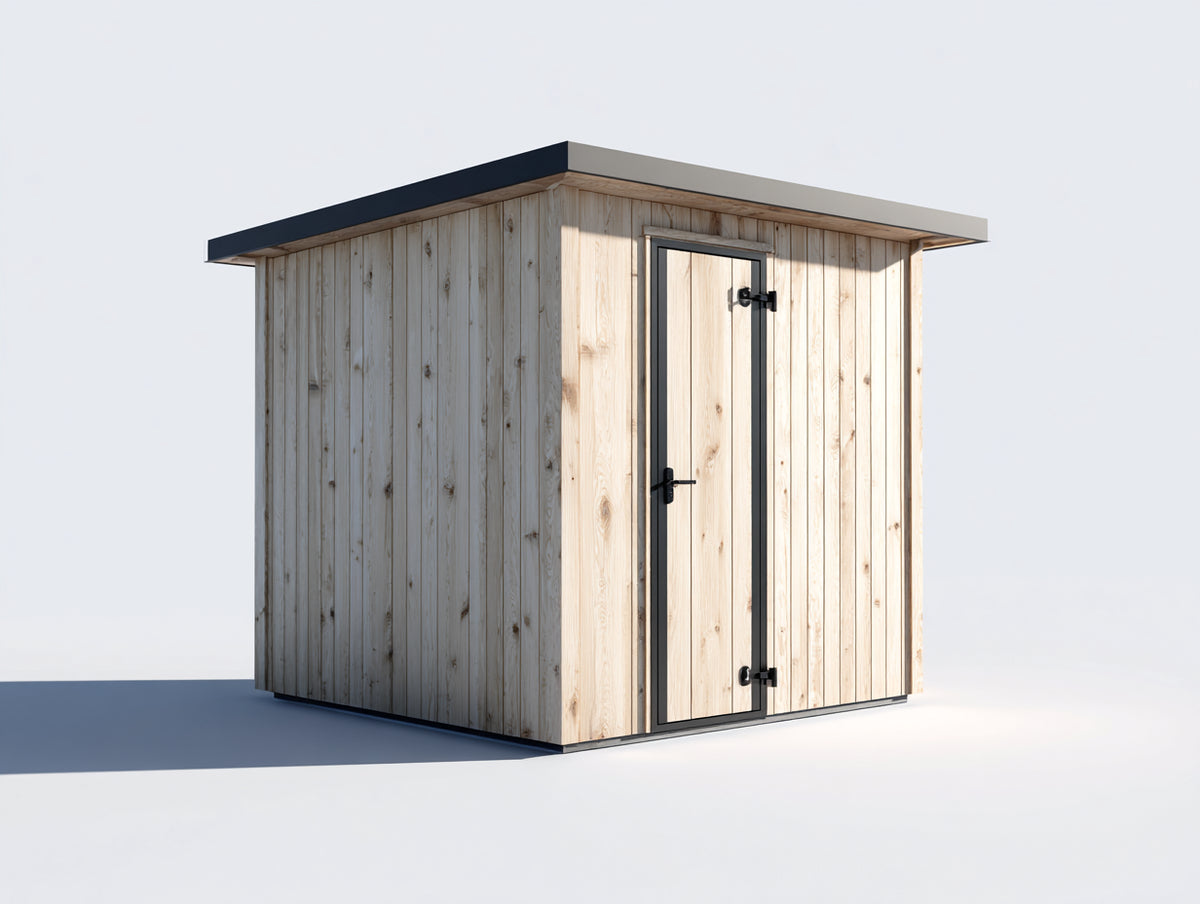 Gartenhaus Holz 300x250x230 cm Naturfarben mit Einzeltür Modernes Design