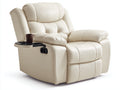 Liegesessel 85x95x105 cm - Kunstlederbezug in Beige - gepolsterter Relaxsessel mit Liegefunktion