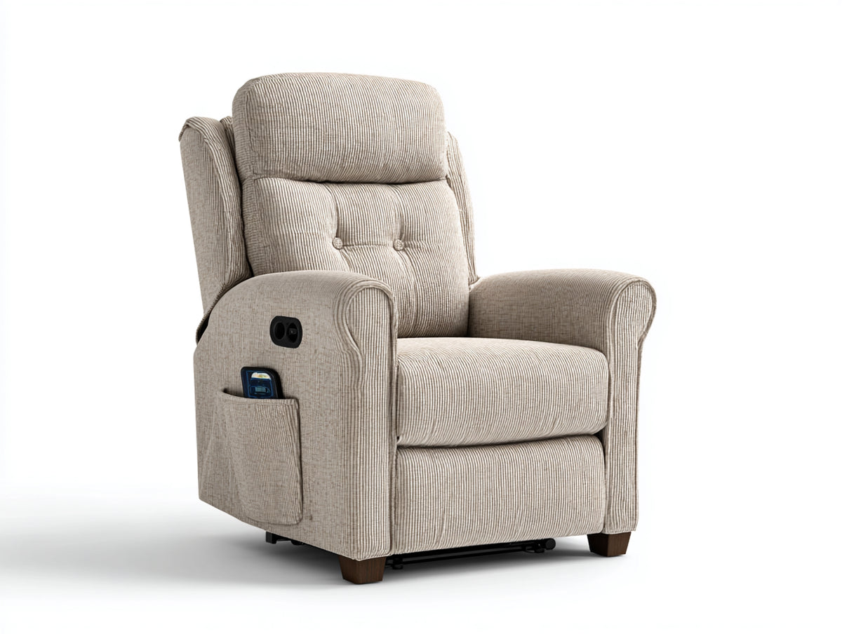 Liegesessel Polstersessel Stoff 85x90x105 cm Beige - Modernes Design mit Relaxfunktion