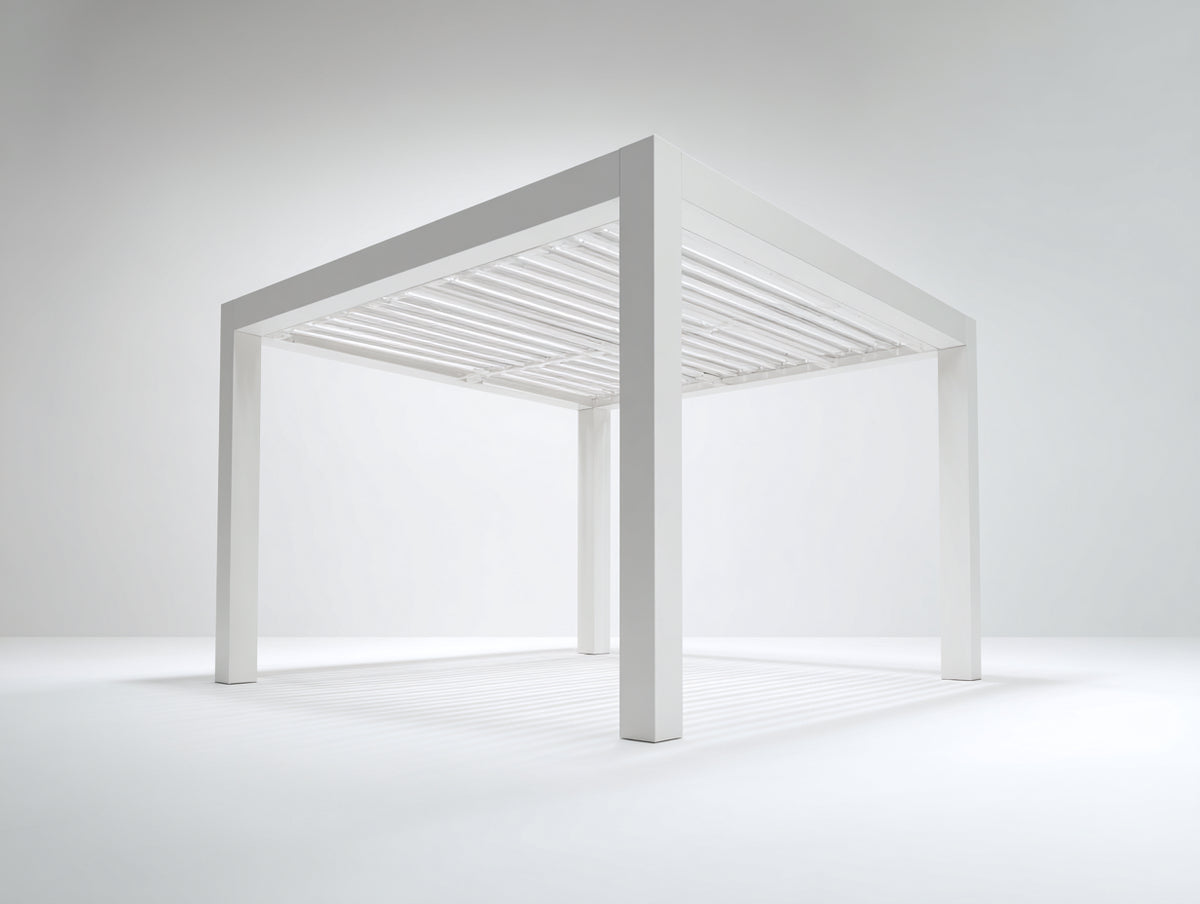 Pavillon 300x300x240 cm - Aluminium Gartenpavillon in Weiß - modernes Design für Terrasse und Garten