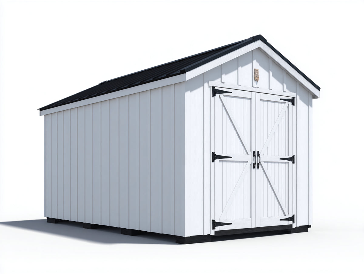Gartenhaus Holz 400x300x250 cm Weiß mit Doppeltür Modernes Design